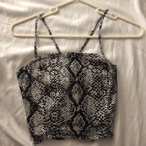 tied snakeskin crop top